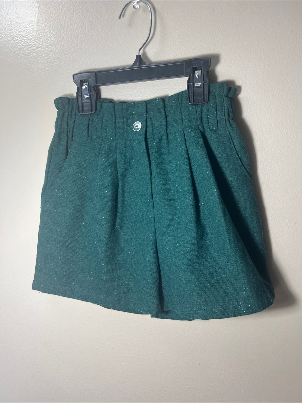 Girls' Green Elastic Waist Shorts